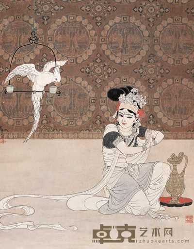 谢振欧 丽人图 立轴 102×80cm